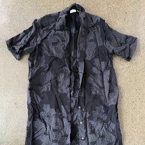 Aritzia Wilfred Jacquard Blouse (Black, S)